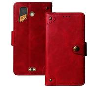 Anybird Rosso Retro Pelle Case per AGM M10 2.4" Custodia Caso Premium Leather Cover Flip Guscio Protettiva Copertina Portafoglio Magnetico Anti Urto e Anti Graffi