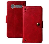 Anybird Rosso Retro Pelle Case per Beghelli Salvalavita Phone SLV18 2.4" Custodia Caso Premium Leather Cover Flip Guscio Protettiva Copertina Portafoglio Magnetico Anti Urto e Anti Graffi