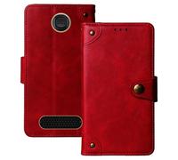 Anybird Rosso Retro Pelle Case per BRONDI AMICO SUPERVOICE 2.8" Custodia Caso Premium Leather Cover Flip Guscio Protettiva Copertina Portafoglio Magnetico