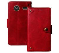 Anybird Rosso Retro Pelle Case per Doro 2424 2.4" Custodia Caso Premium Leather Cover Flip Guscio Protettiva Copertina Portafoglio Magnetico