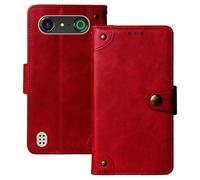Anybird Rosso Retro Pelle Case per Doro Aurora A10 PLUS 4.5" Custodia Caso Premium Leather Cover Flip Guscio Protettiva Copertina Portafoglio Magnetico Anti Urto e Anti Graffi