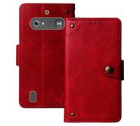 Anybird Rosso Retro Pelle Case per Doro Leva E10 / E11 Doro DFB 0600 2.4" Custodia Caso Premium Leather Cover Flip Guscio Protettiva Copertina Portafoglio Magnetico