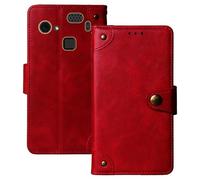 Anybird Rosso Retro Pelle Case per HAMMER Blade 3 4G 6.2" Custodia Caso Premium Leather Cover Flip Guscio Protettiva Copertina Portafoglio Magnetico Anti Urto e Anti Graffi
