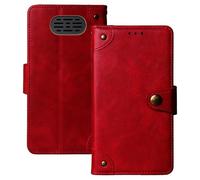 Anybird Rosso Retro Pelle Case per Maxcom Comfort MM428BB 1.8" Custodia Caso Premium Leather Cover Flip Guscio Protettiva Copertina Portafoglio Magnetico Anti Urto e Anti Graffi