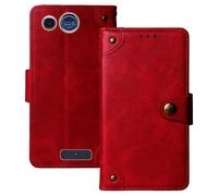 Anybird Rosso Retro Pelle Case per Panasonic KX TU110 1.77" Custodia Caso Premium Leather Cover Flip Guscio Protettiva Copertina Portafoglio Magnetico Anti Urto e Anti Graffi