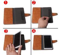 Anybird Rosso Retro Pelle Case per Panasonic KX-TU400EXG 2.4" Custodia Caso Premium Leather Cover Flip Guscio Protettiva Copertina Portafoglio Magnetico Anti Urto e Anti Graffi