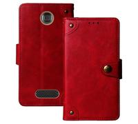Anybird Rosso Retro Pelle Case per SPC MAGNUS 2.8" Custodia Caso Premium Leather Cover Flip Guscio Protettiva Copertina Portafoglio Magnetico Anti Urto e Anti Graffi