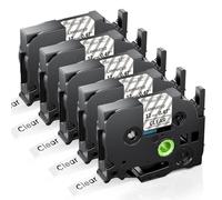 Anycolor TZe-131 - Nastro trasparente compatibile con Brother P-touch, 12 mm, 5 x