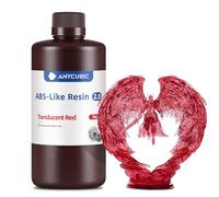 ANYCUBIC ABS-Like Resin 2.0, Elevata Durezza, Basso Odore, 1KG Rosso Clear