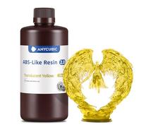 ANYCUBIC ABS-Like Resin 2.0, Resina per Stampanti 3D a Polimerizzazione Rapida con Elevata Resistenza e Resilienza, Elevata Durezza, Compatibile con Tutte le Stampanti LCD, 1KG Giallo Trasparente