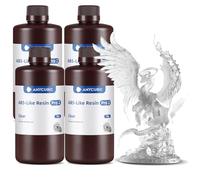 ANYCUBIC ABS-Like Resin Pro 2, resina per stampanti 3D con maggiore resistenza e tenacità, basso ritiro, alta precisione 405 nm UV curing resina per tutte le stampanti 3D a resina, traslucido 1kg, 4pz