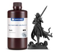 ANYCUBIC Resina ABS Lavabile 3.0, Resina per Stampanti 3D, Alta Resistenza e Tenacità, Basso Odore, Alta Precisione 405nm UV Curable Resin, Adatta a Tutte le Stampanti 3D a Resina, Nero 1000g