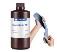 ANYCUBIC Resina Tough 2.0, Resina per Stampanti 3D con Maggiore Resistenza, Forte Allungamento e Alta Flessibilità, Resina 3D per Stampanti 3D a 4k/6k/8k LCD/DLP/SLA, Grigio 1KG