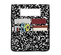 AnyDesign 12 tasche per notebook per sedia in classe, organizer per schienale della sedia, colore nero e bianco, con etichetta per il nome, per il rientro a scuola elementare casa
