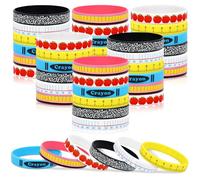 AnyDesign 36 braccialetti in silicone per il rientro a scuola, per composizione, quaderni, pastelli, matita, mele, braccialetti in gomma per il primo giorno di scuola, asilo, prescolare, bomboniere