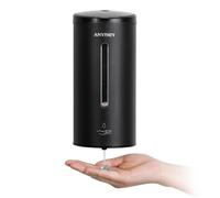 anydry Dispenser automatico a parete per sapone liquido anydry 750ml (uso commerciale) - Rivestimenti anticorrosione, Modello 1205E （Nero Opaco）