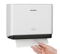 anydry Dispenser di Asciugamani con Piega a V, Compatibile con Piega a C, Adatto per Carta Piegata Dimensioni 25,4x7,9 cm, Può Contenere 200 Asciugamani di Carta, Bianco, Plastica, A Parete