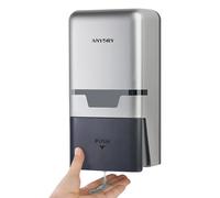 anydry Distributore manuale per sapone pressurizzato a parete, Capacità 800ml con finestra di controllo visivo, Perfetto per case e attività commerciali, 1009 Argento