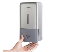 anydry Erogatore di sapone da parete manuale a pressione, capacità 800 ml con finestra visiva, sostituzione semplice del sapone, ideale per case e aziende 1006 Argento