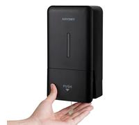 anydry Erogatore di sapone da parete manuale a pressione, capacità 800 ml con finestra visiva, sostituzione semplice del sapone, ideale per case e aziende 1006 Nero