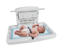 anydry Stazione per cambio neonati a parete resistente, Design Heavy-Duty con cinture di sicurezza, Ripiegabile per risparmio spazio, in elegante bianco grigiastro