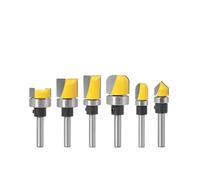 ANYGKT 1PC 6mm 1/4 "Gambo 5/8" 3/4 "Diametro Ciotola e Vassoio Modello Router Bit Trim Modello Router Utensile da Taglio for Legno Punte for Router for la Lavorazione del Legno(6PCS 6mm Shank)