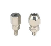 ANYGKT 2 Pezzi M5/M6/M8/M10/M12 Filettatura metrica Maschio a 4/6/8/10/12mm Raccordo a Compressione in Ottone nichelato(M8x1.0)
