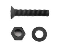 ANYGKT M2 M2.5 M3 M4 M5 M6 Bullone a Testa Svasata in Nylon Nero, Dado, rondelle, Set di Combinazione, Isolamento in plastica, Vite a Croce(M4x8mm)