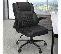 AnyGod Executive Office Chair, Comfy Ergonomic Computer Desk Chairs with Flip-up Armrests, Lumbar Support, High Back, 360° Swivel and Rocking Function for Home Office