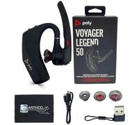 ANYHDD Poly Legend Voyager 50 - Cuffie Bluetooth con 4 microfoni a cancellazione del rumore, PC, iOS, Mac, tablet, in avo di ricarica, chiavetta USB, USB A-C, panno in microfibra