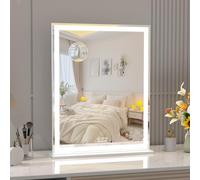 ANYHI Hollywood - Specchio da toeletta con luci, da tavolo o da parete, controllo Smart Touch con 3 modalità di colore, bianco, 57 x 71,2 cm