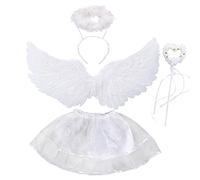 Anyingkai Ali d'Angelo Bianche,Ali Angelo Piumate,Ali d'Angelo Halloween,Costume da Angelo Bianco Ragazza,Ali d Angelo Costume per Karneval,Halloween,Feste di Cosplay