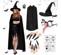 Anyingkai Cappello da Strega per Halloween,Cappello Strega Bambina, CappelloStrega Donna Halloween,Accessori Stregas Halloween Donna,Costume StregaDonna Costume Halloween Bambina Costume Carnevale