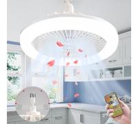Anyingkai Lampadario con Ventilatore da Soffitto,Ventola Soffitto con Luce,E27 Plafoniera con Ventilatore da Soffitto,Ventilatore a Soffitto con Luce e Telecomando,ventilatore da soffitto (Beige)