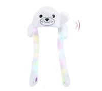 Anyingkai LED Cappello con Orecchie Che si Muovono,Cappello Orecchie che si Muovono,Cappello Con Orecchie che si Alzano,Animale Peluche Cappello per cosplay,Halloween,Carnevale e feste