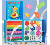 Anyingkai Piastrelle Magnetiche per Frazioni,Calcolo frazionario,Cerchi di Frazioni,Set di frazione di Piastrelle e Cerchi magnetici,Cerchi delle frazioni,Piastrelle di Frazioni Magnetica