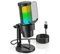 Anykuu Microfono Gaming RGB, Microfono a Condensatore USB per PC/MAC/PS4/PS5, Microfono PC con Toccare Mute Regolazione Illuminazione Microfono e Filtro Pop per Streaming Studio Podcast