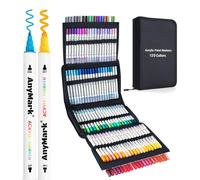 AnyMark 120 Colori Pennarelli Acrilici Doppia Punta Dot e Fine Marker Acrilici