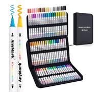 AnyMark 80 Colori Pennarelli Acrilici Doppia Punta Dot e Fine Marker Acrilici