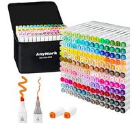 AnyMark Set di 168 Pennarelli ad Alcool, Doppia Punta Scalpello e Fine, Pennarelli Artistici a Base di Alcool per Disegno e Colorazione, Fusto Bianco