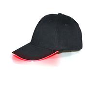 ANYMM Cappello da baseball LED, Illuminato Lampeggiante LED Illumina Cap Uomini, Ricaricabile Regolabile Unisex Baseball Cap,per Festival Club Stage (batteria, rosso)