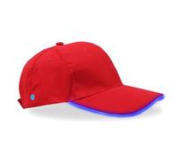 ANYMM Cappello da baseball LED, Illuminato Lampeggiante LED Illumina Cap Uomini, Ricaricabile Regolabile Unisex Baseball Cap,per Festival Club Stage (batteria, blu)