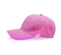 ANYMM Cappello da baseball LED, Illuminato Lampeggiante LED Illumina Cap Uomini, Ricaricabile Regolabile Unisex Baseball Cap,per Festival Club Stage (batteria, rosa)