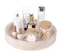 Anyoifax Lazy Susan - Organizer rotante per cosmetici e cosmetici, per la cura della pelle, lozioni, cassettiera, grande, colore: beige