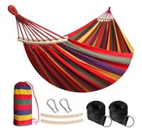 Anyoo Amaca da Giardino Durevole Amaca con Asta in legno Curva da 40 cm,Comoda Amaca Portatile con Accessorio per Cintura,Custodia da Trasporto per Cortile Interno/Esterno Spiaggia