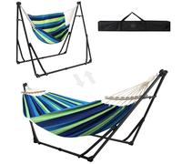 Anyoo Amaca e poltrona sospesa con struttura pieghevole, set di telaio per amaca portatile, per esterni, giardino, terrazza, campeggio