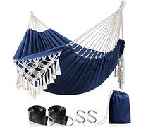 Anyoo Amaca in cotone con nappe Amaca da esterno portatile compatta con borsa da trasporto per cortile da giardino, veranda