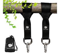 Anyoo Cinghie di Swing dell'albero di appendente, Durevole Cinghie Lunghe 150CM Long × 5CM, Carabine di Acciaio Pesante, Facile e Veloce, Buon per oscillazioni ed amache