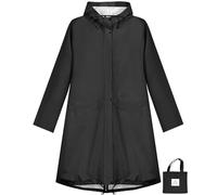 ANYOO Giacca da Pioggia Impermeabile da Donna con Cappuccio, Trench Leggero con Giacca a Vento Lunga