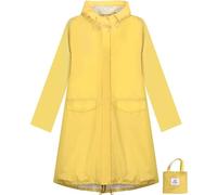 ANYOO Giacca da Pioggia Impermeabile da Donna con Cappuccio, Trench Leggero con Giacca a Vento Lunga, Giallo, Taglia unica